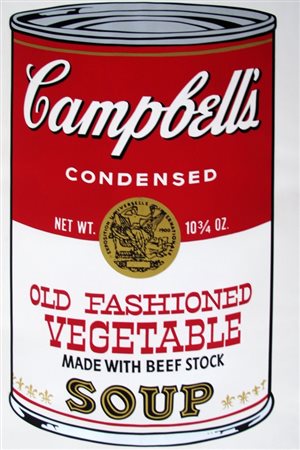 安迪沃霍最著名的作品之一，《金宝汤罐头》。